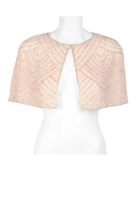 Adrianna Papell Elegant Embellished Mesh Crew Neck Jacket