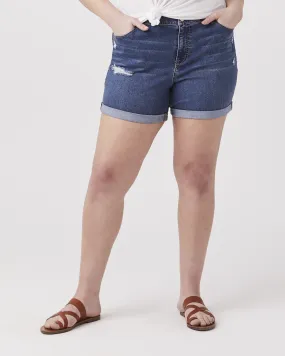 Amanda Destructed Jean Short | Medium Wash