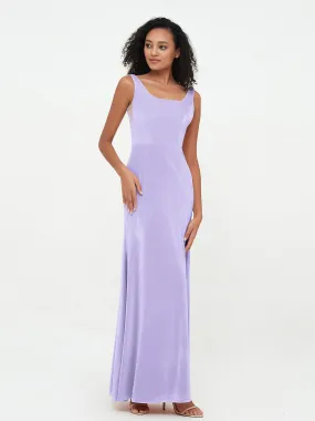 Bateau Neck Mermaid Long Velvet Dresses Lilac Plus Size