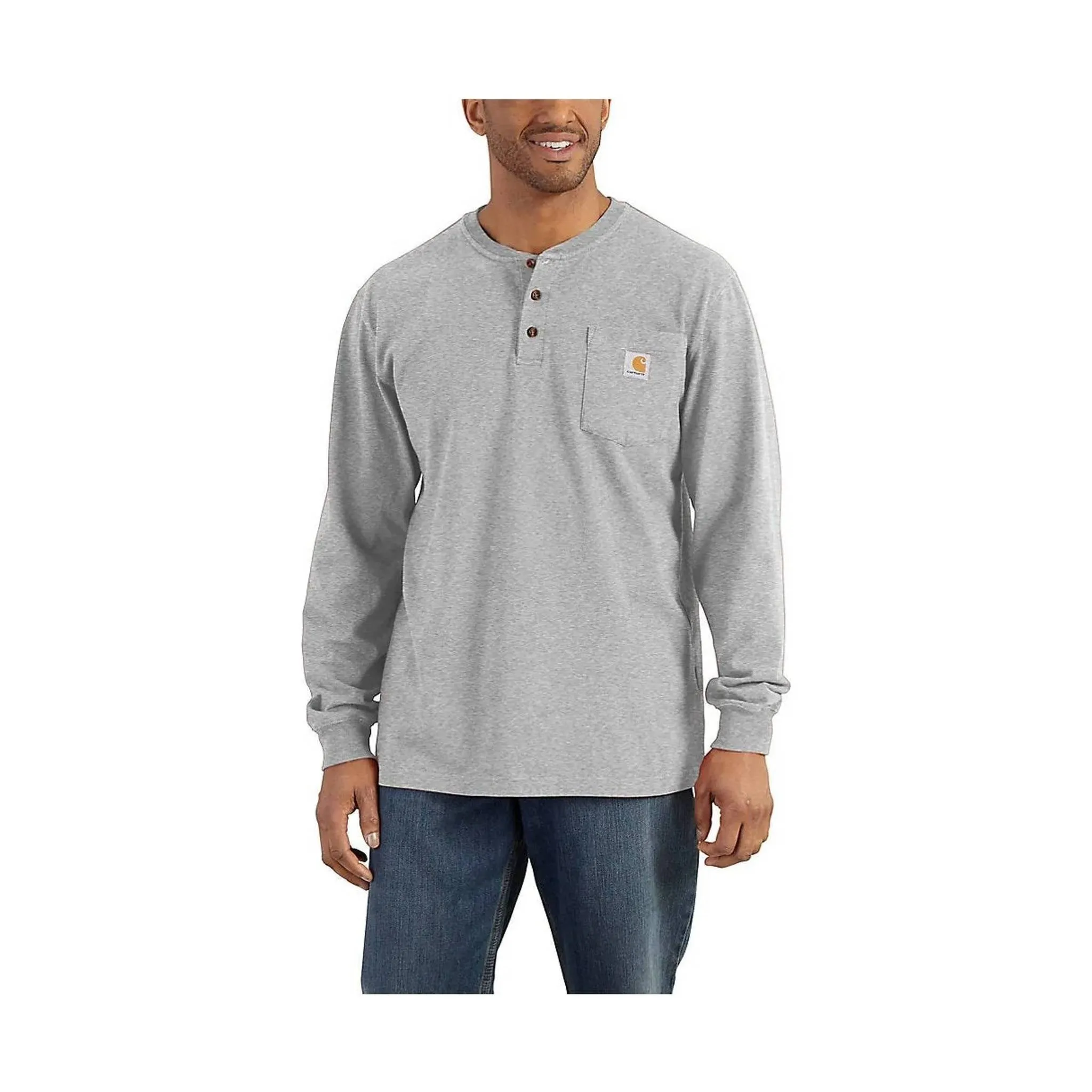 Carhartt Men's Workwear Long Sleeve Henley - Heather Gray