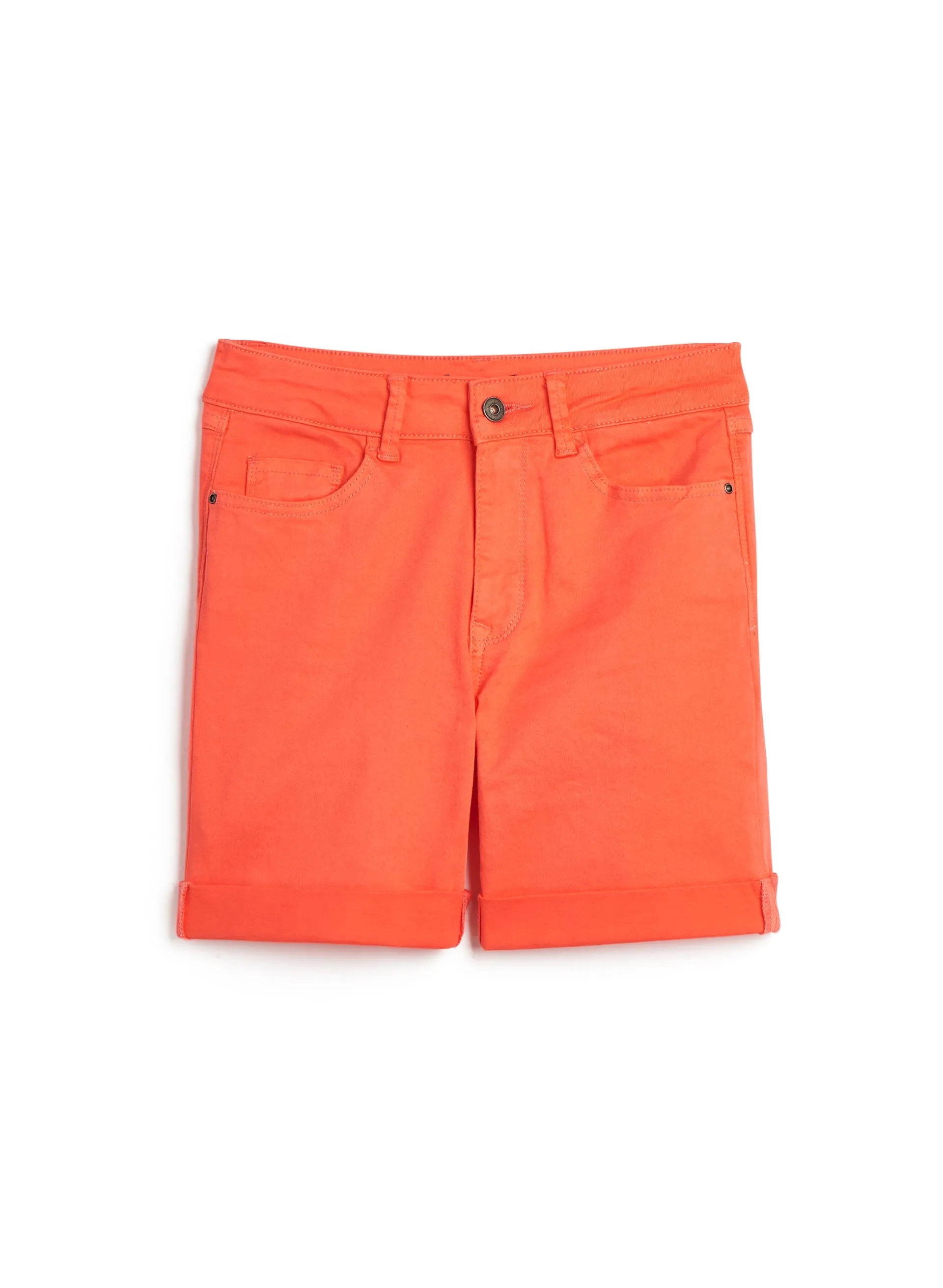 Charlie B - Cuffed Cotton Twill Shorts