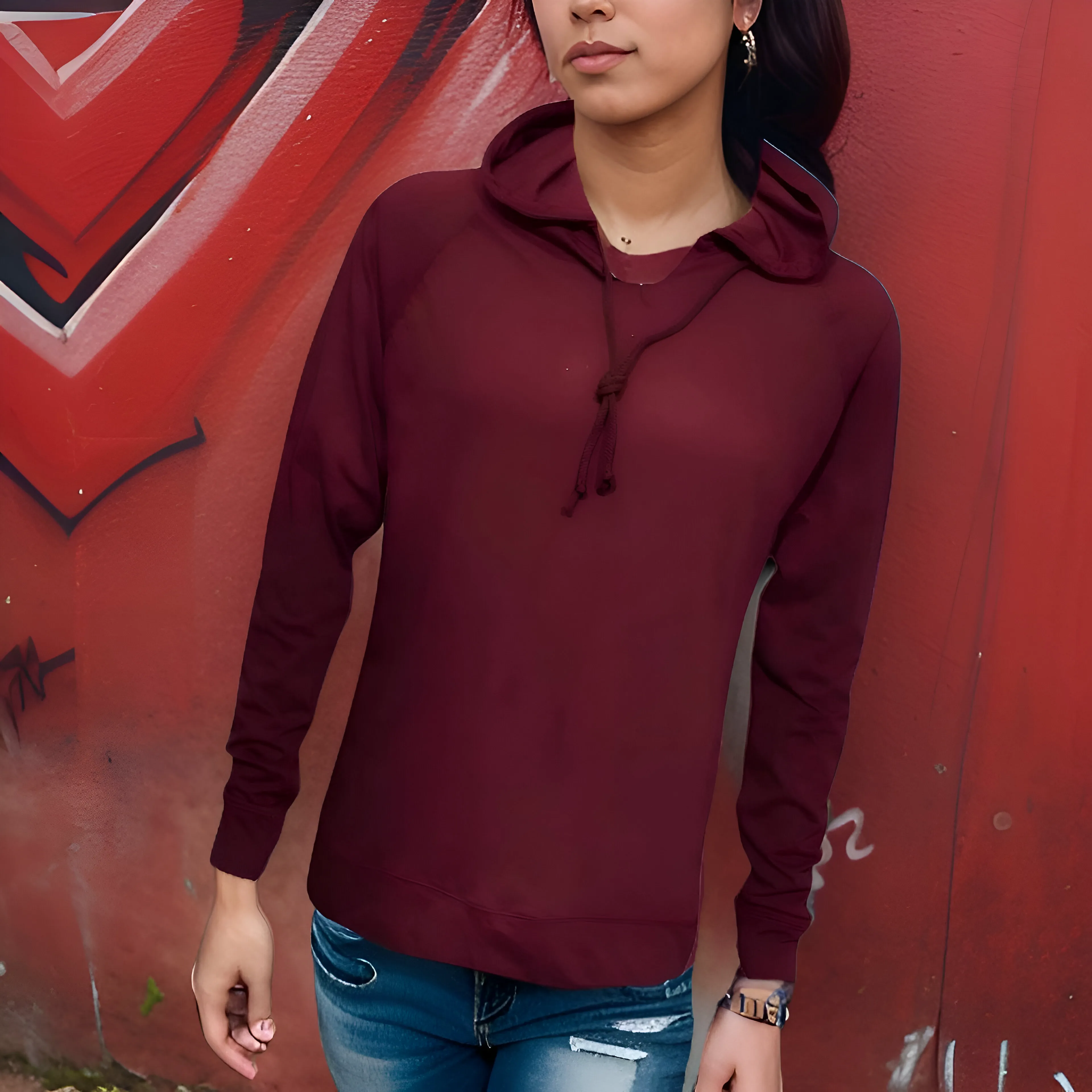 ^C.O.A.^ (BURGUNDY) LIGHTWEIGHT PULLOVER HOODIES (SUMMER STYLE)