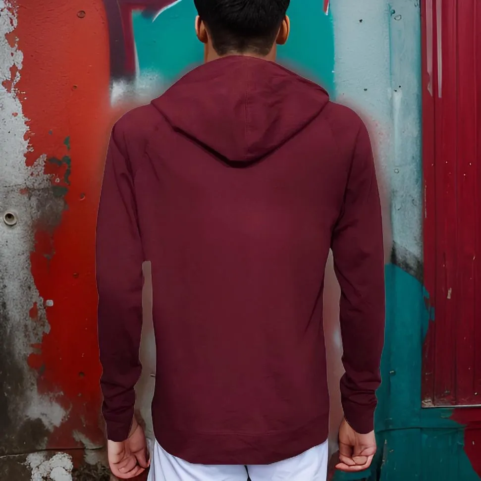 ^C.O.A.^ (BURGUNDY) LIGHTWEIGHT PULLOVER HOODIES (SUMMER STYLE)