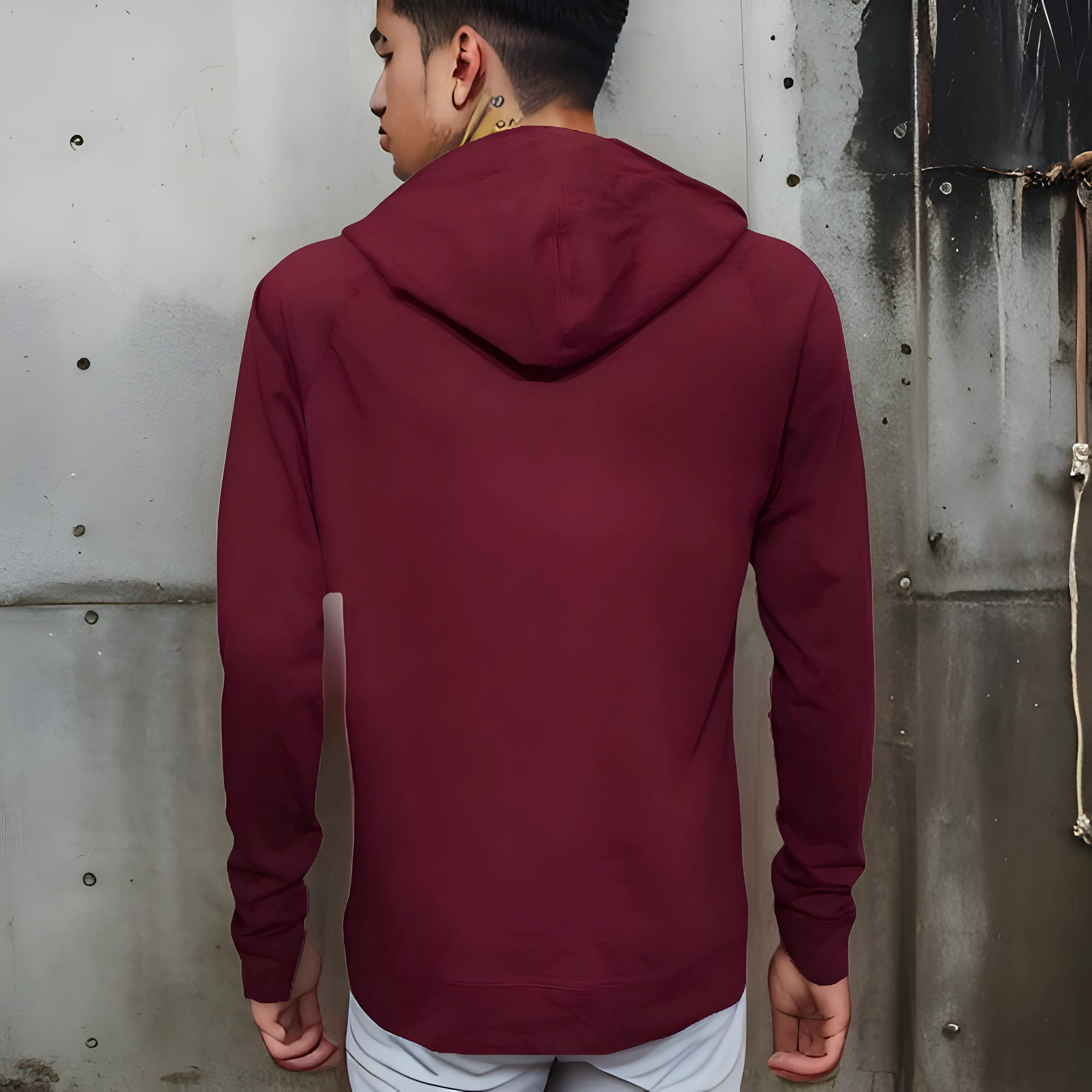 ^C.O.A.^ (BURGUNDY) LIGHTWEIGHT PULLOVER HOODIES (SUMMER STYLE)