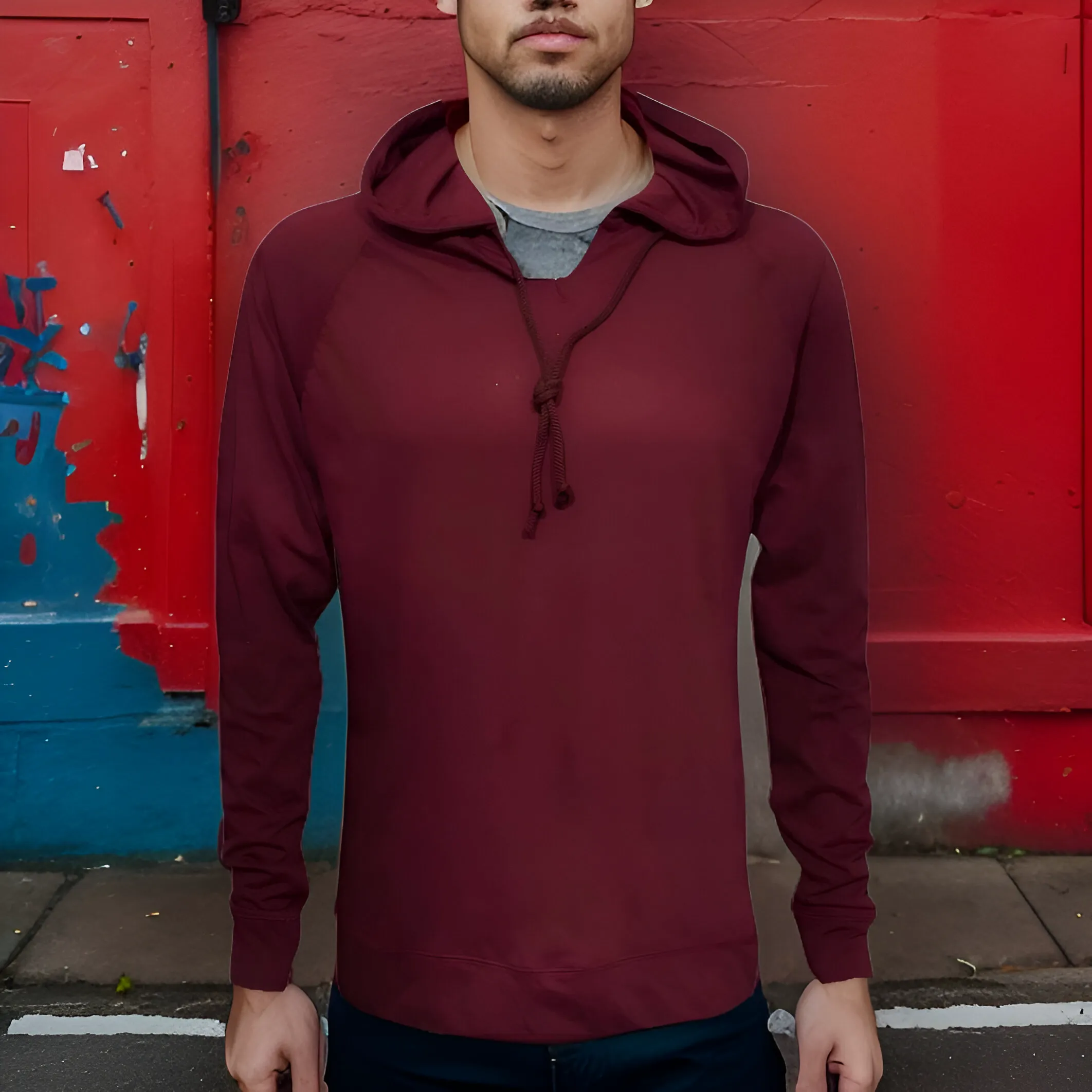 ^C.O.A.^ (BURGUNDY) LIGHTWEIGHT PULLOVER HOODIES (SUMMER STYLE)