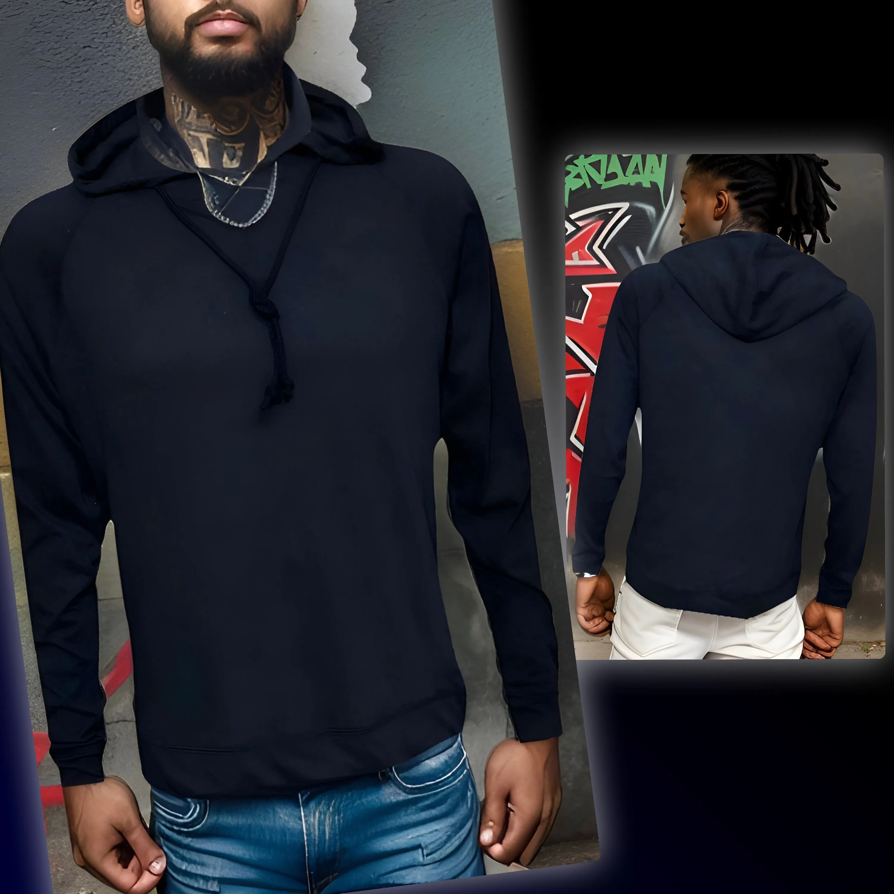 ^C.O.A.^ (NAVY) LIGHTWEIGHT PULLOVER HOODIES (SUMMER STYLE)