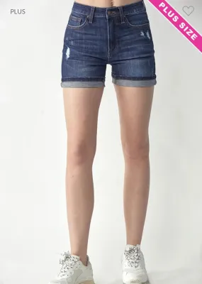 Curvy Dark Denim Shorts *FINAL SALE*