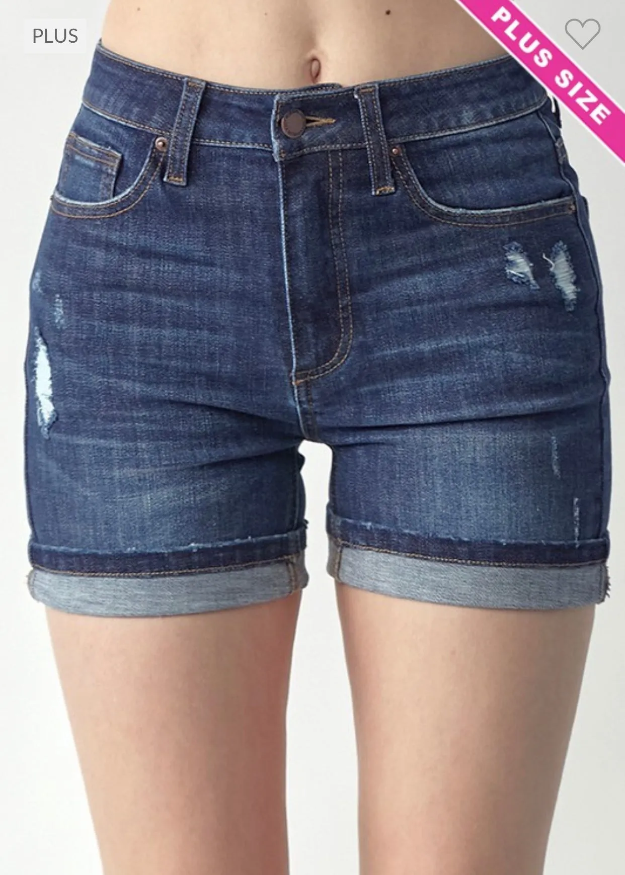 Curvy Dark Denim Shorts *FINAL SALE*