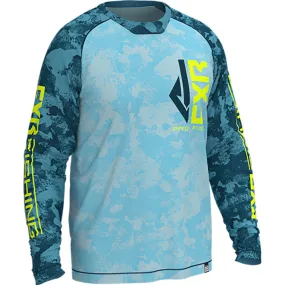 FXR 212086-4665-10 M Derby Air UPF Longsleeve Tee Lightweight Sunshield Blue Camo Hi-Vis -