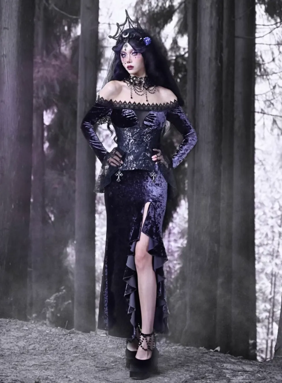 Gothic Velvet Lace Gown