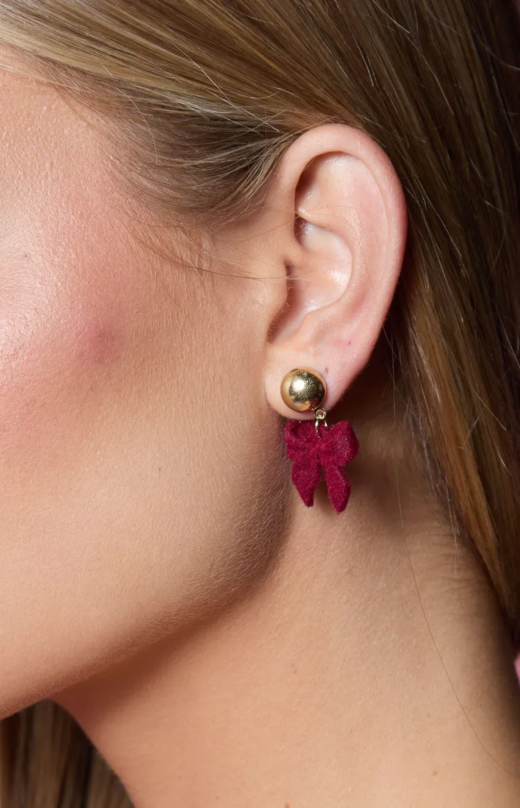 Isibel Red Bow Earrings