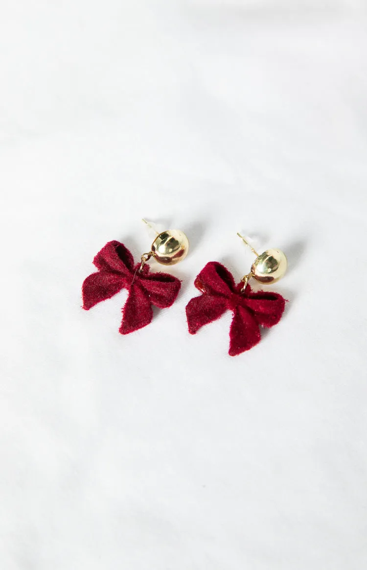 Isibel Red Bow Earrings