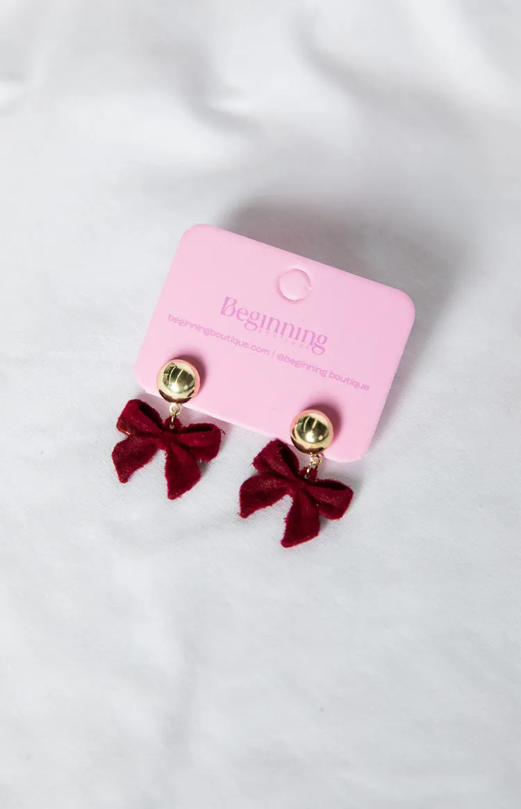 Isibel Red Bow Earrings