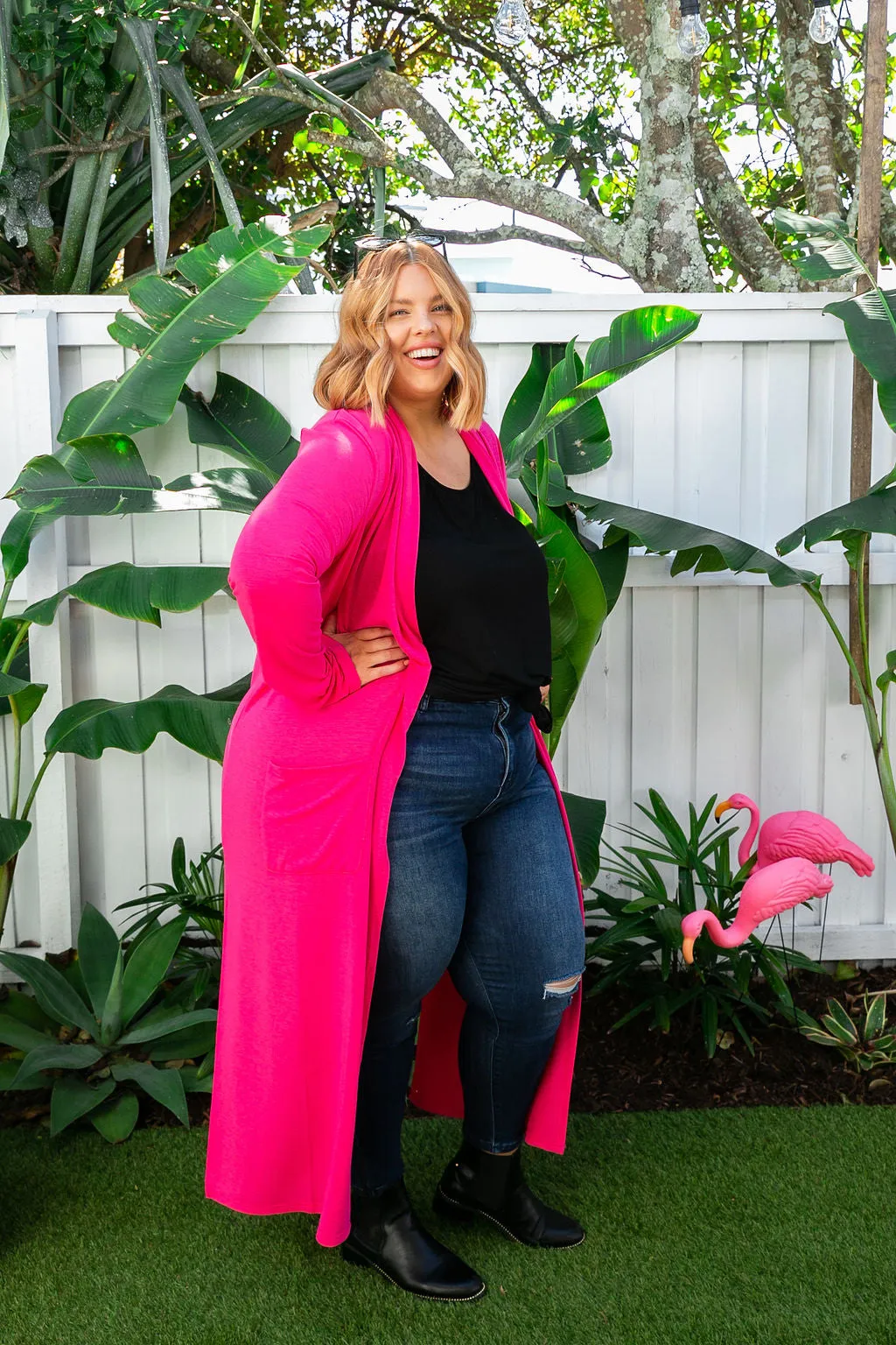 Jane Cardigan in Hot Pink