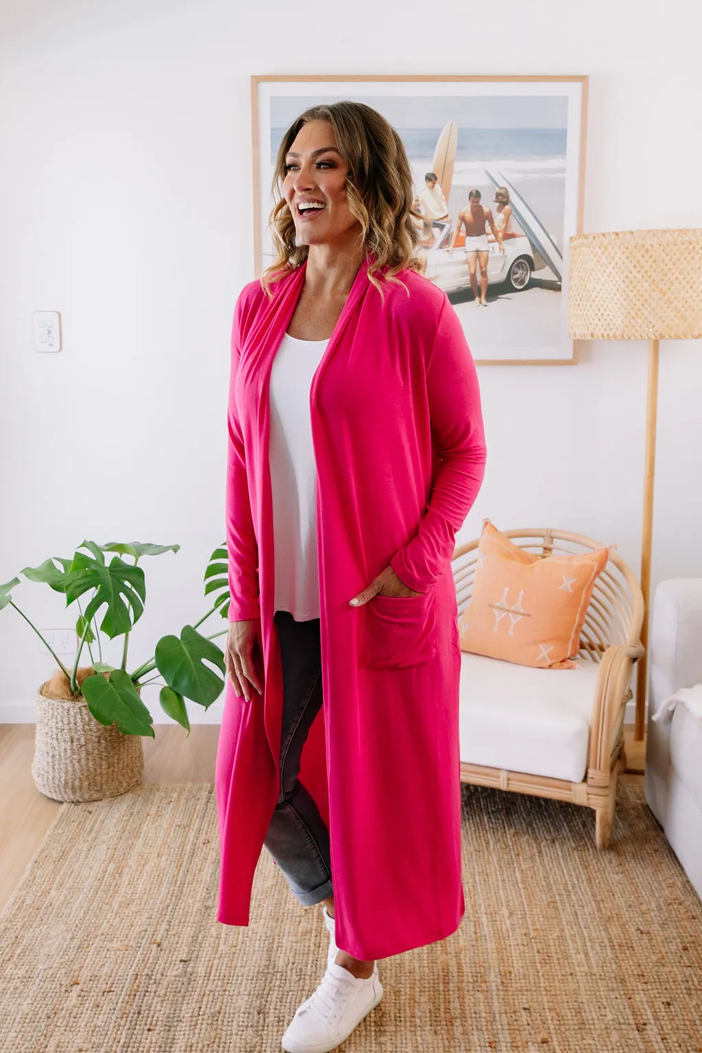 Jane Cardigan in Hot Pink