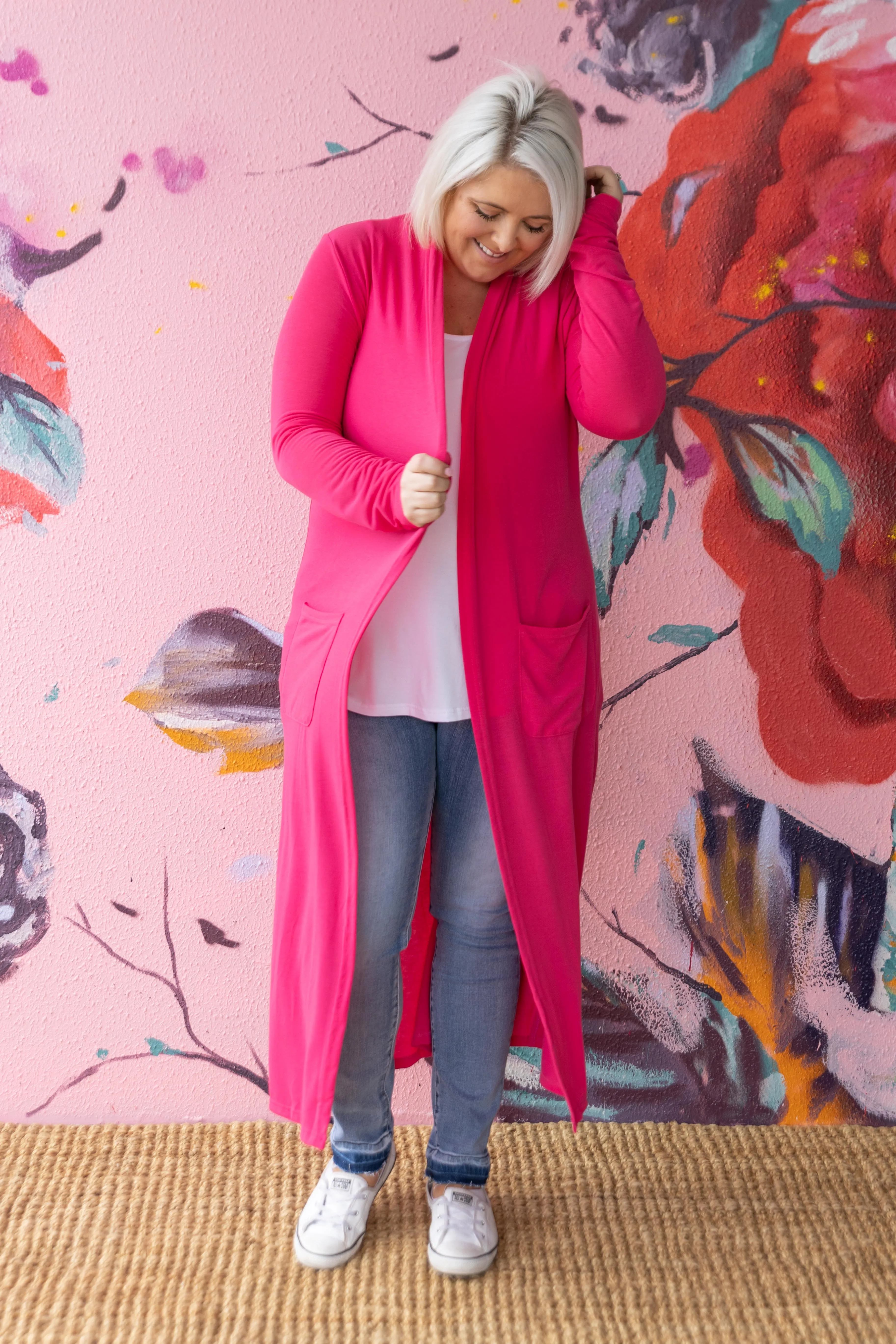 Jane Cardigan in Hot Pink