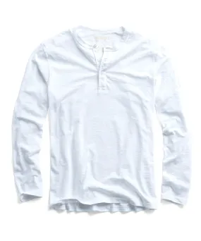 Made in L.A. Slub Jersey LS Henley in White