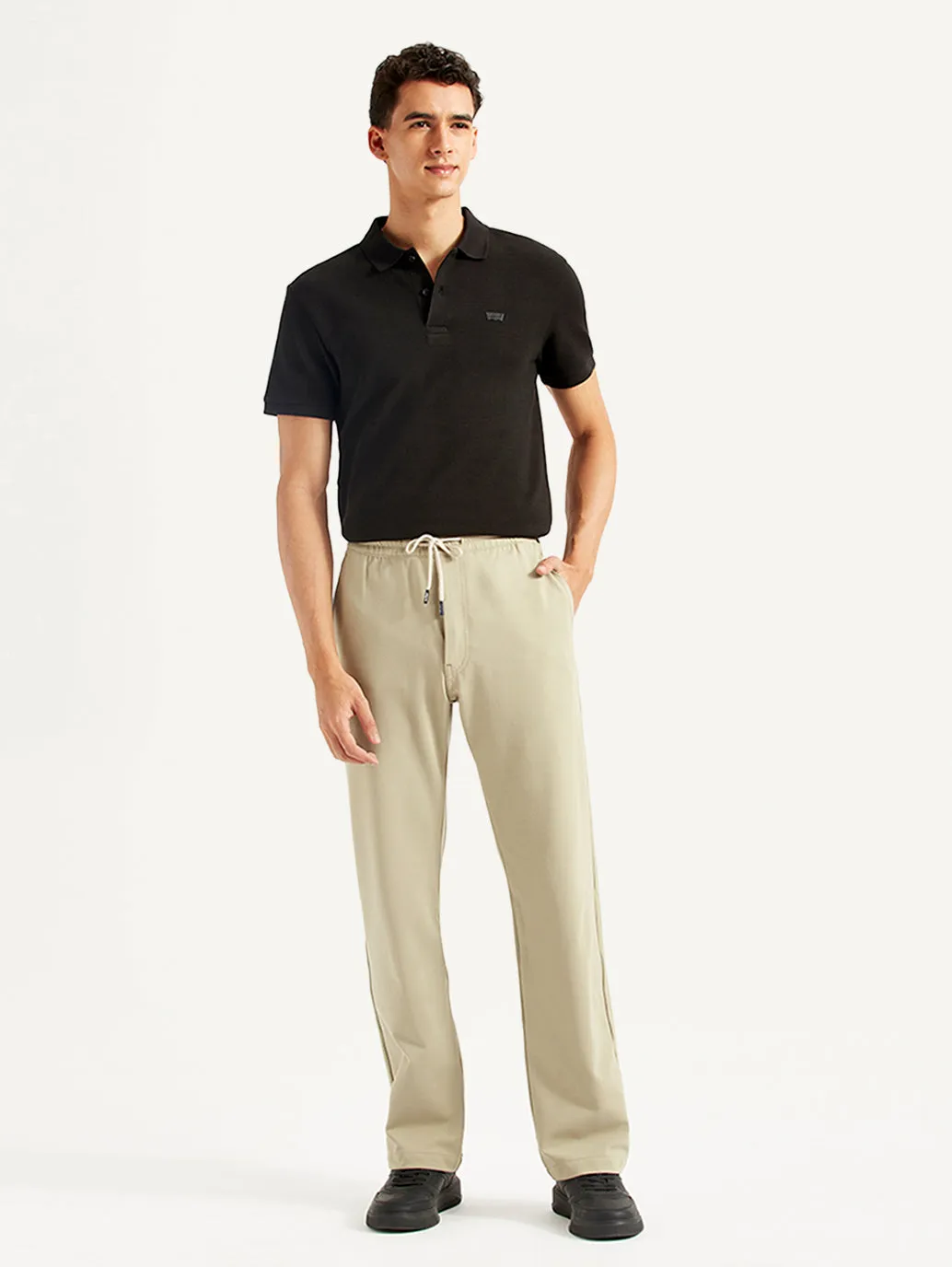 Men's Beige Relaxed Fit Track Pants