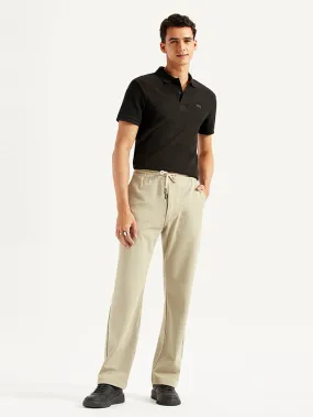 Men's Beige Relaxed Fit Track Pants