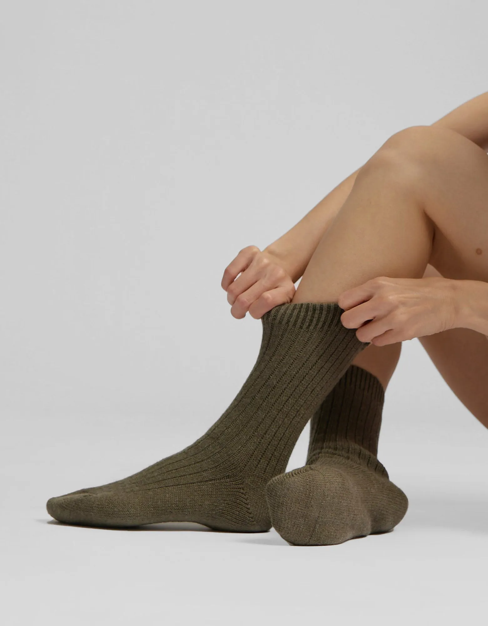 Merino Wool Blend Sock - Ivory White