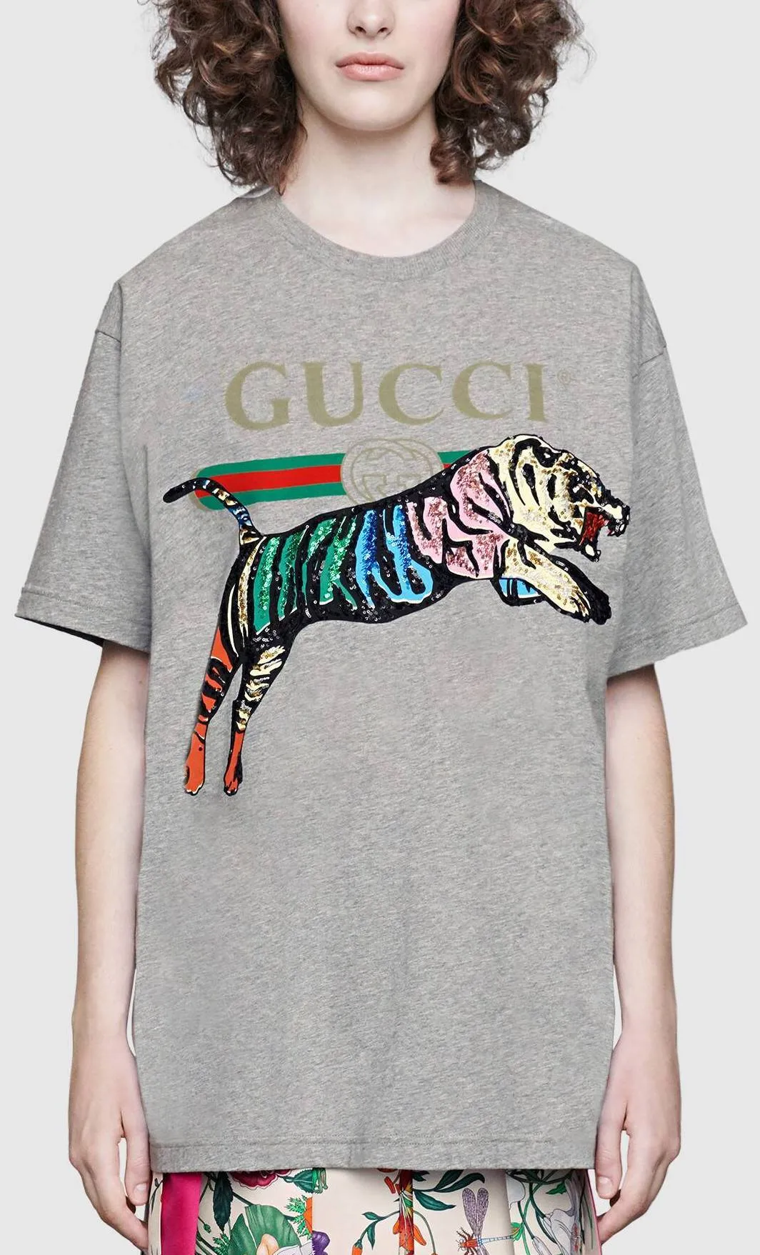 Oversize Cotton T-Shirt with Tiger