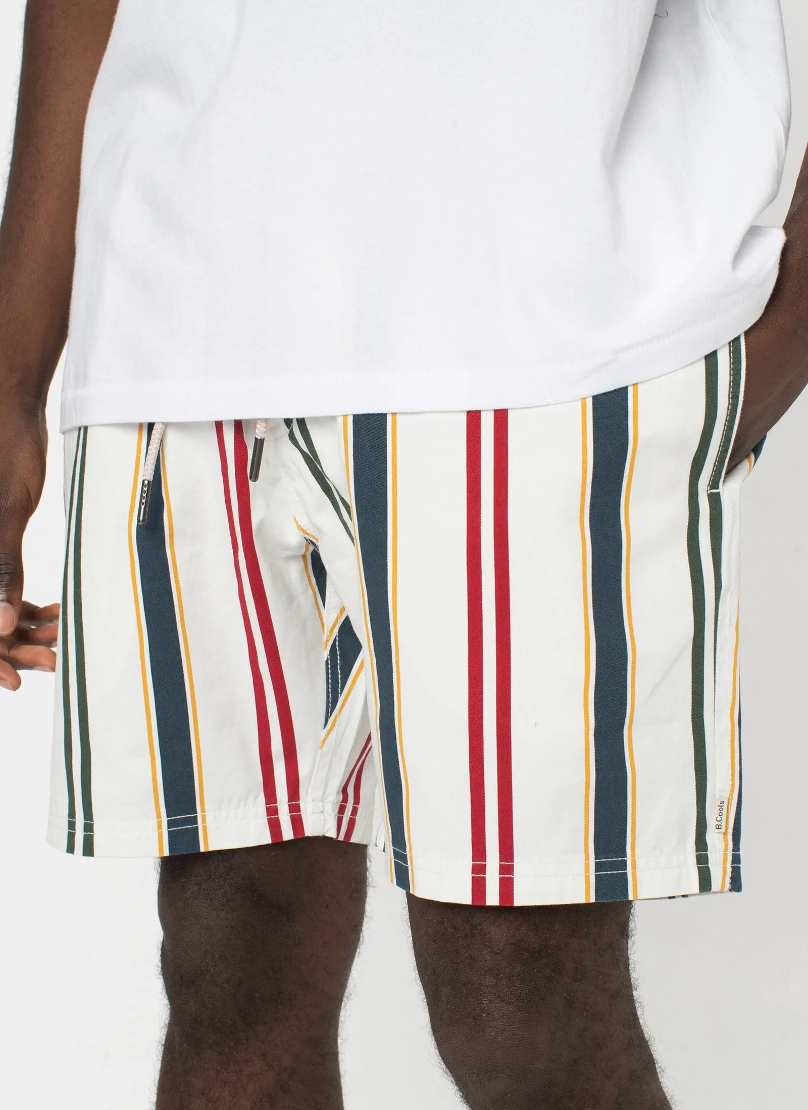 Poolside 17" Short White Vert Stripe