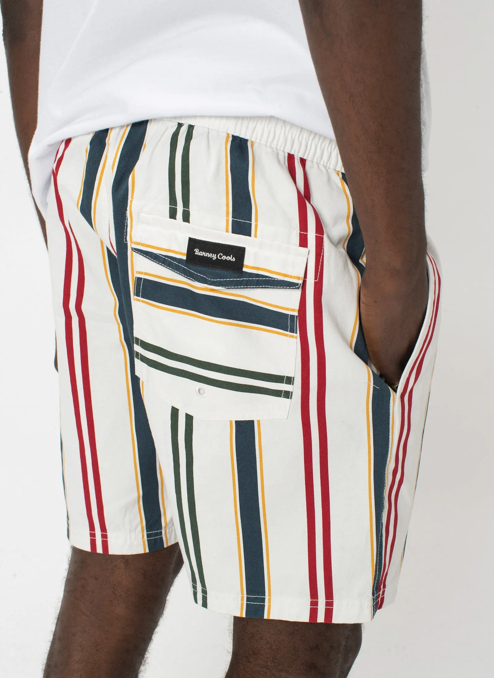 Poolside 17" Short White Vert Stripe