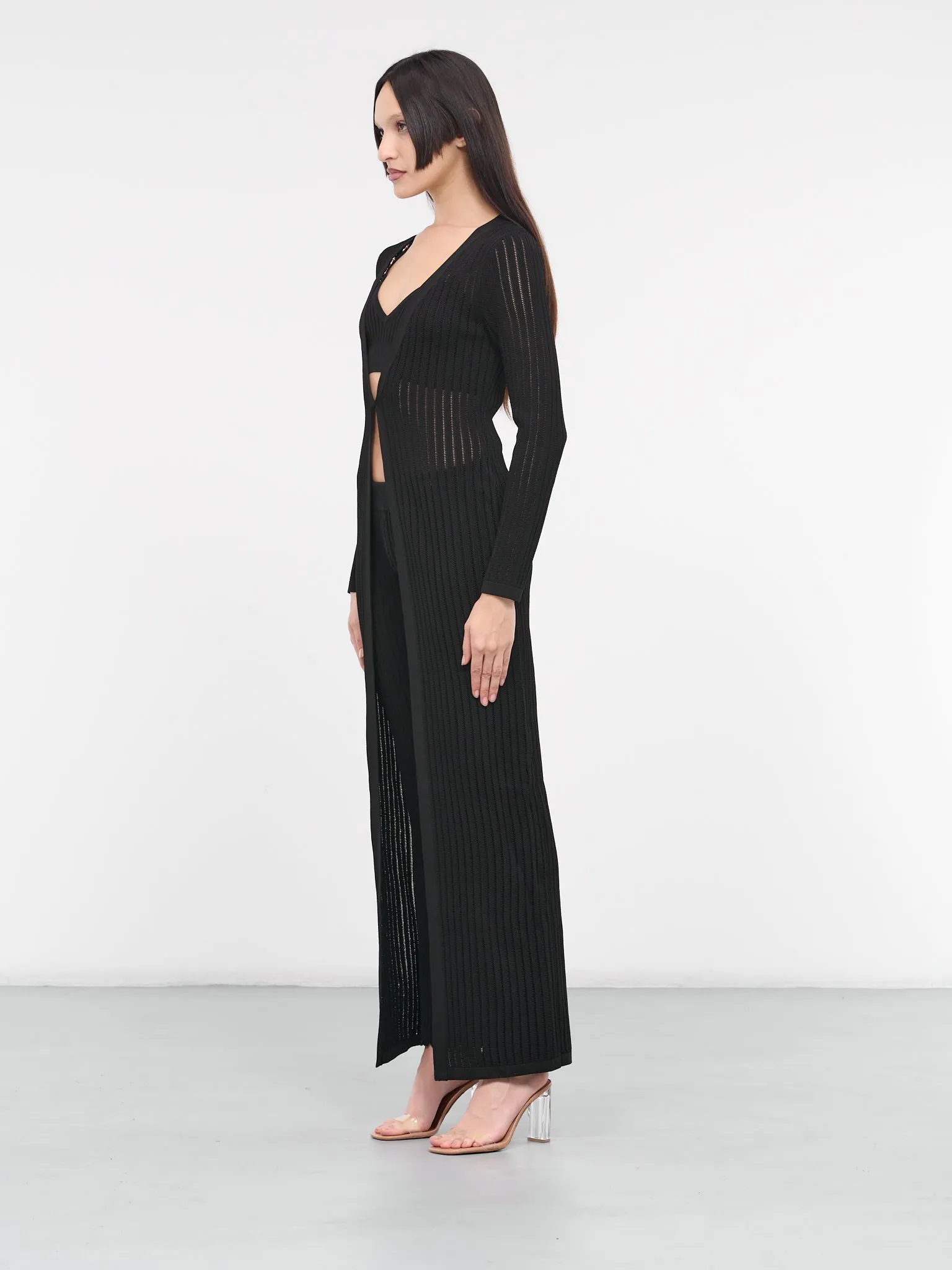 Rib-Knit Maxi Cardigan (J0902-3709-0555-BLACK)