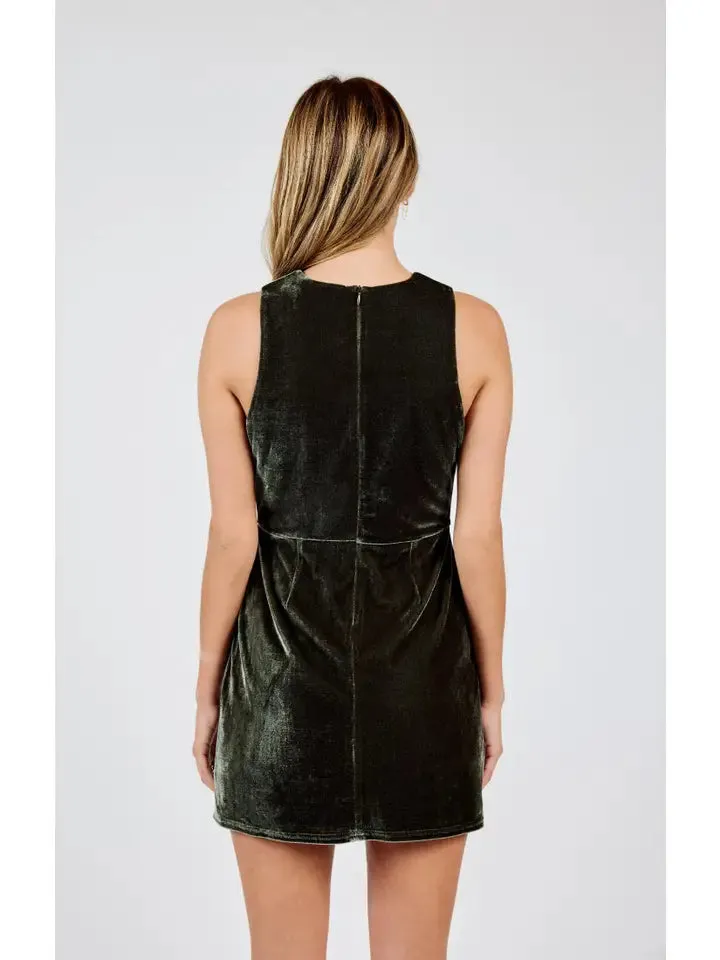 Sadie and Sage - Midnight Oil Mini Dress - Dark Moss