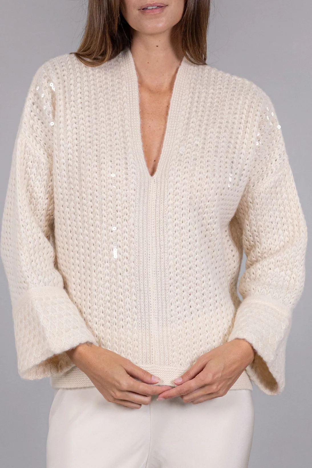 SEQUIN EMBELLISHED SWEATER