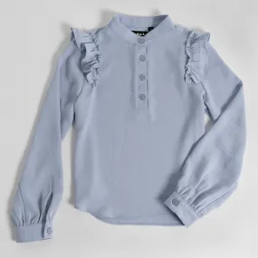 Washed Ruffle Henley