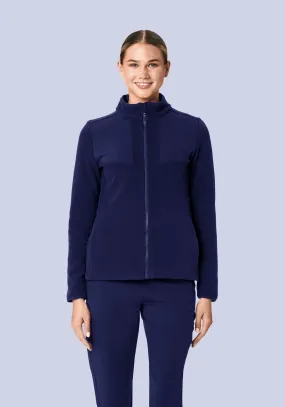 Women's Fleece Scrub Jacket Navy